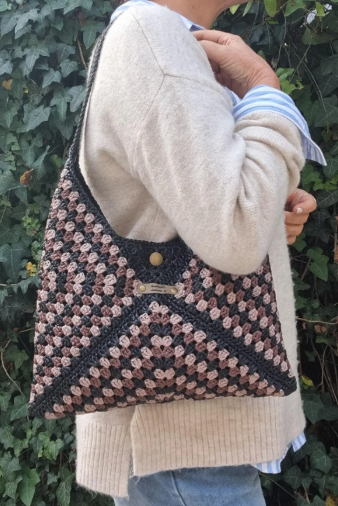 Sac hobo en crochet/raphia - image 2
