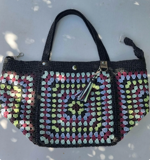 Sac cabas fourre tout en raphia/crochet - image 6