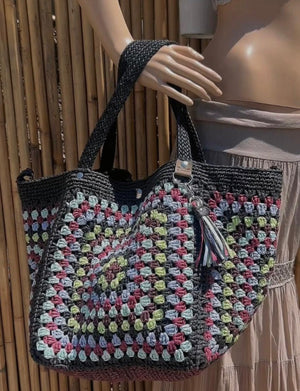 Sac cabas fourre tout en raphia/crochet - image 3
