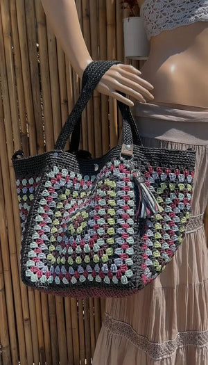 Sac cabas fourre tout en raphia/crochet - image 12