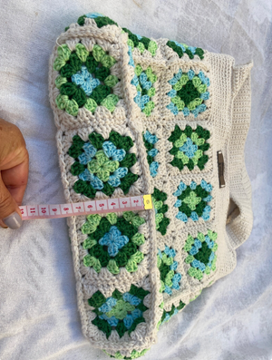 Sac cabas crochet bohème, vert/turquoise - image 8