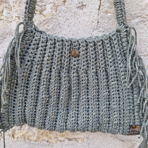 Sac à main en crochet effet pailleté à franges - image 14