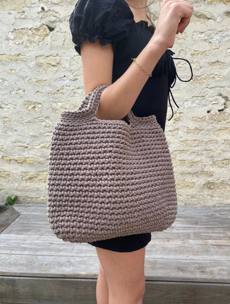 Sac cabas en crochet en fil de macramé - image 2