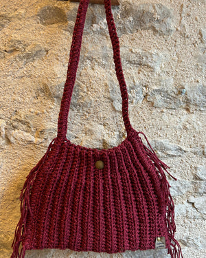 Sac à main en crochet effet pailleté à franges - image 12