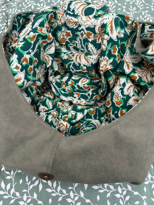 Sac hobo fait main en simili daim kaki - image 9