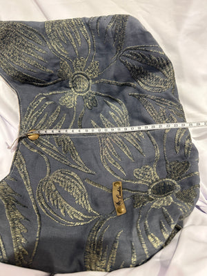 Sac Hobo lin et broderie fil doré, doublé - image 7
