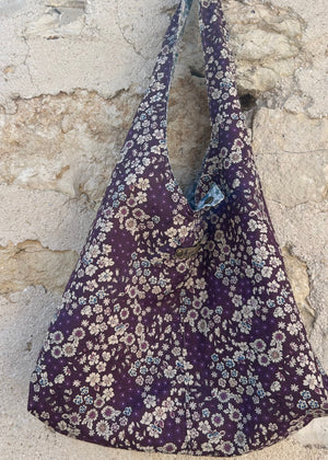 Sac fleuri hobo réversible violet liberty