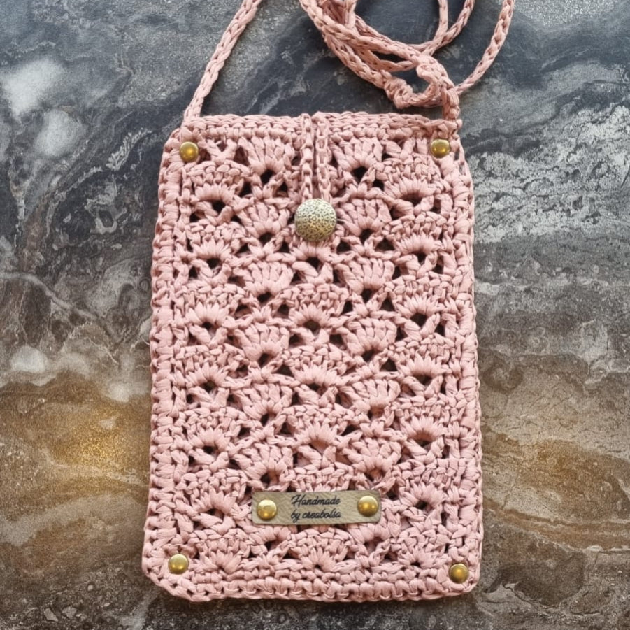 Pochette téléphone crochet/raphia - image 5