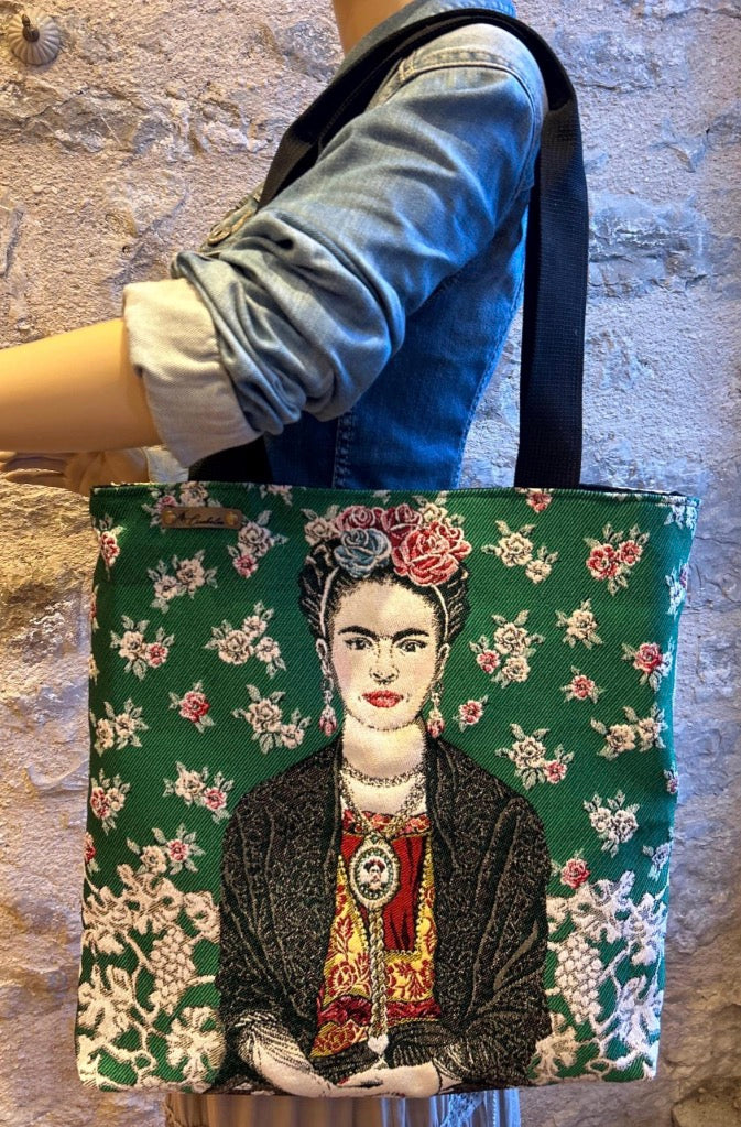 Tote bag double face Frida Kahlo jacquard et jute - image 3