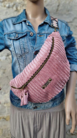 Sac banane tissu velours grosses côtes, réalisation sur commande - image 13