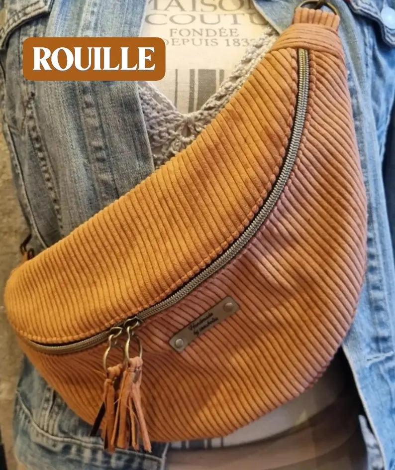 Sac banane fait main en velours côtelé – création artisanale sur commande - image 9