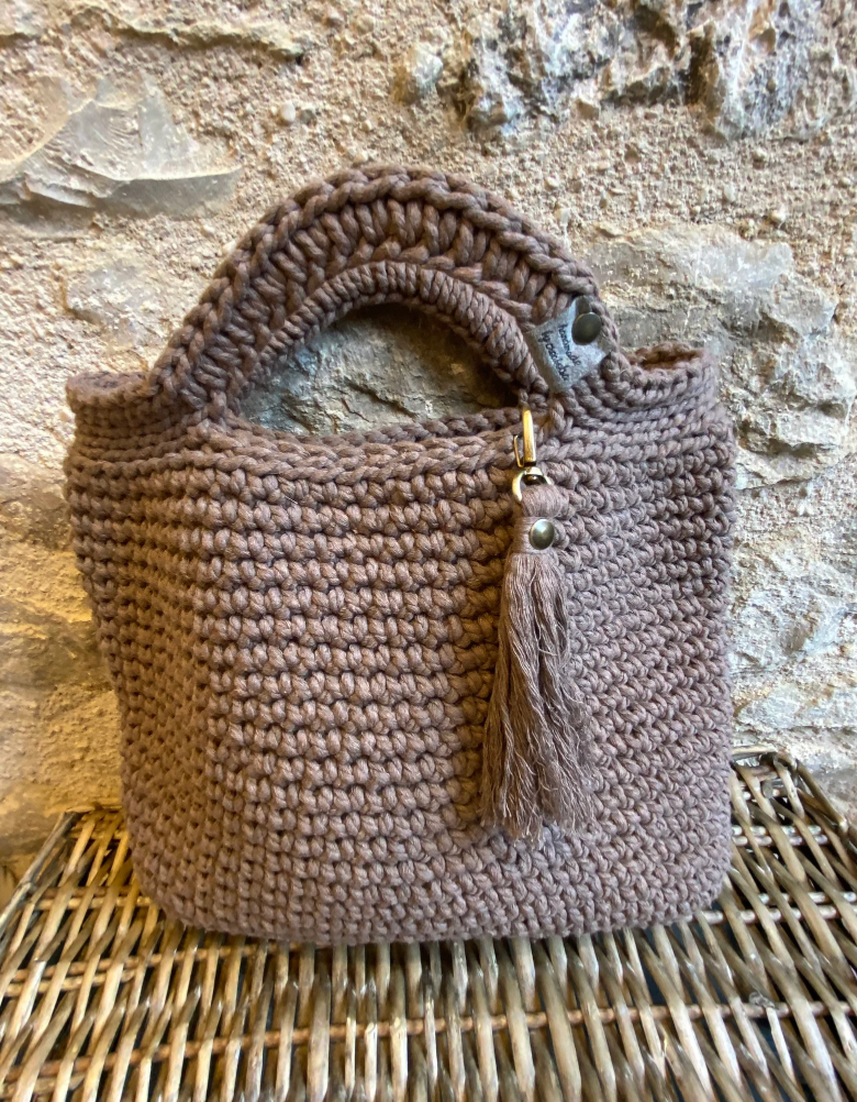 Sac cabas en crochet en fil de macramé - image 5