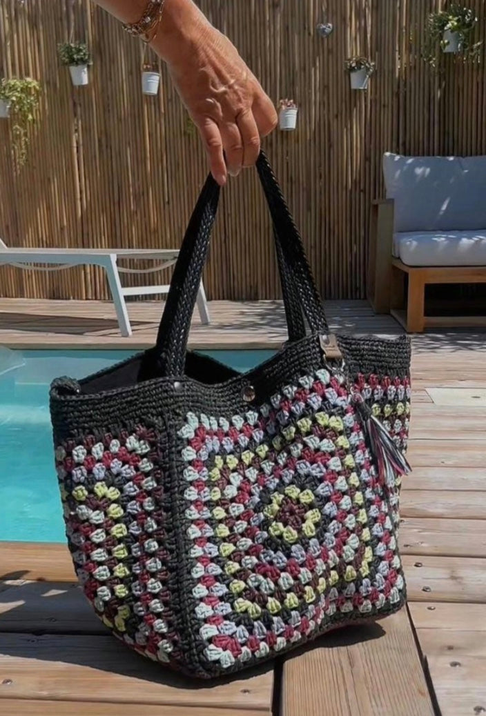 Sac cabas fourre tout en raphia/crochet - image 5