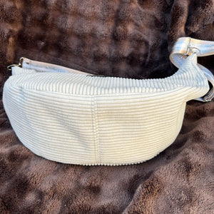 Sac demi-lune fait main velours côtelé beige - 3 tailles - image 8