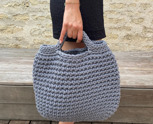 Sac cabas en crochet fil de macramé recyclé style scandinave - image 4