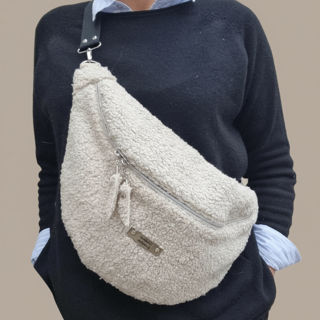 Sac banane moumoute tissu bouclettes - SUR COMMANDE