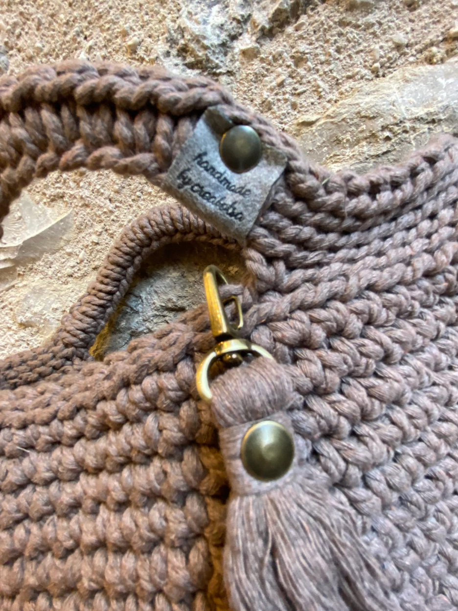 Sac cabas en crochet en fil de macramé - image 7