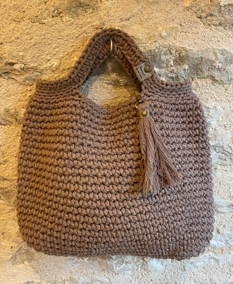 Sac cabas en crochet en fil de macramé - image 4