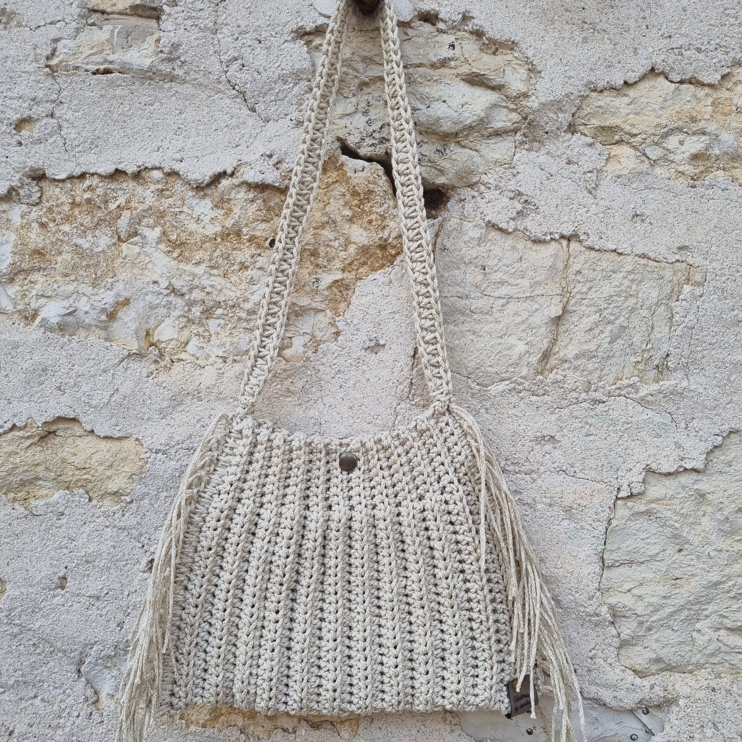 Sac à main en crochet effet pailleté à franges - image 10