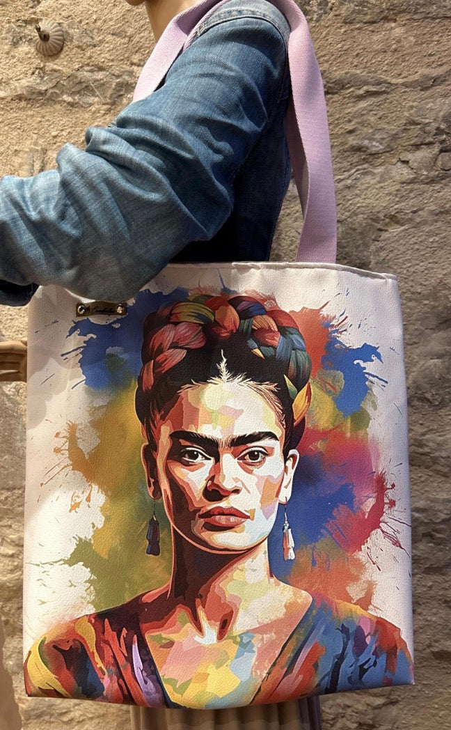 Tote bag double face Frida Kahlo simili cuir et jute - image 3