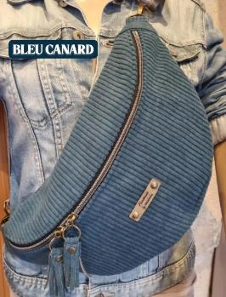 Sac banane fait main en velours côtelé – création artisanale sur commande - image 13