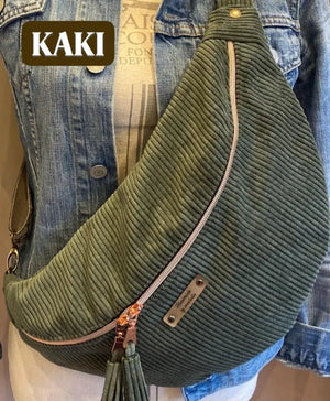 Sac banane fait main en velours côtelé – création artisanale sur commande - image 3
