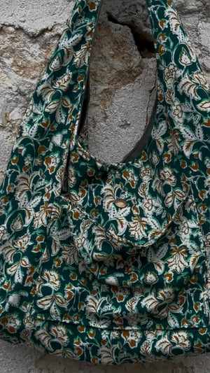 Sac hobo fait main en simili daim kaki - image 11