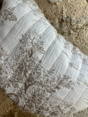 Sac banane fait main en toile de Jouy jacquard effet froissé matelassé - image 8