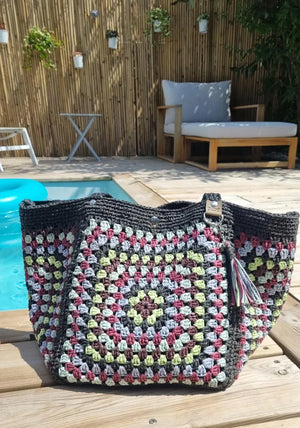 Sac cabas fourre tout en raphia/crochet - image 10