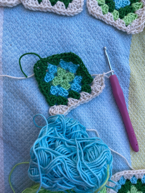 Sac cabas crochet bohème, vert/turquoise - image 11