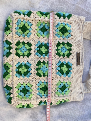 Sac cabas crochet bohème, vert/turquoise - image 7