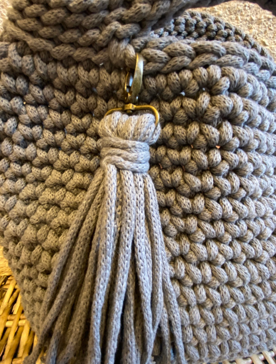 Sac cabas en crochet fil de macramé recyclé style scandinave - image 8
