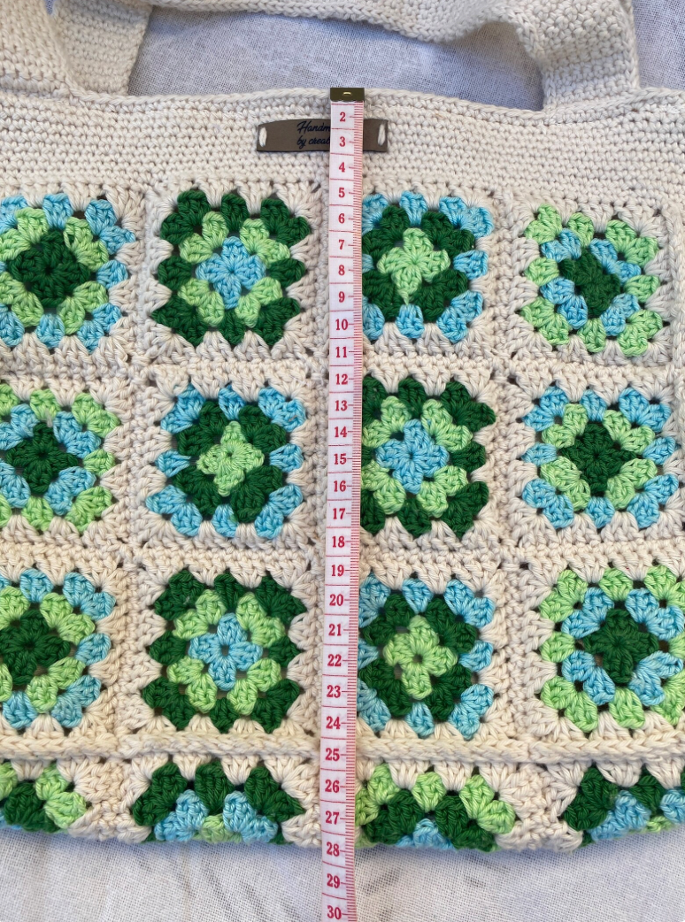Sac cabas crochet bohème, vert/turquoise - image 6
