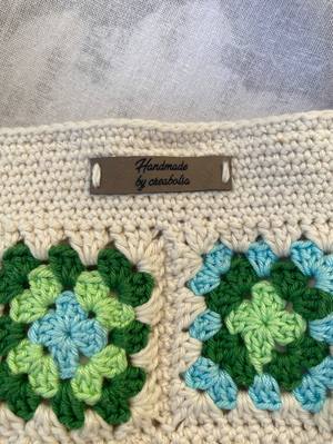 Sac cabas crochet bohème, vert/turquoise - image 5
