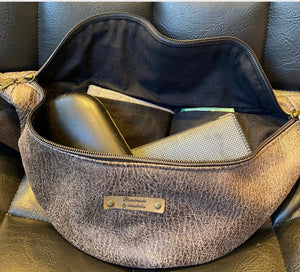 Sac banane fait main simili cuir vieilli - image 6