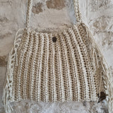 Sac à main en crochet effet pailleté à franges - image 13