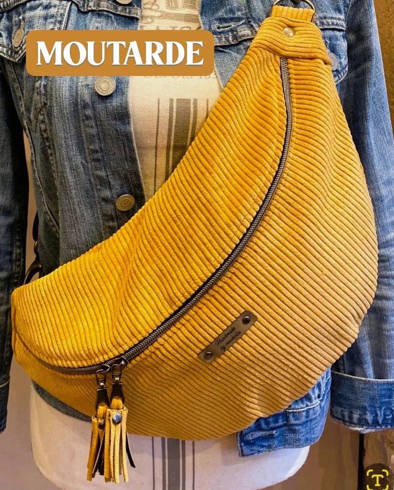 Sac banane fait main en velours côtelé – création artisanale sur commande - image 7