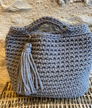 Sac cabas en crochet fil de macramé recyclé style scandinave - image 5