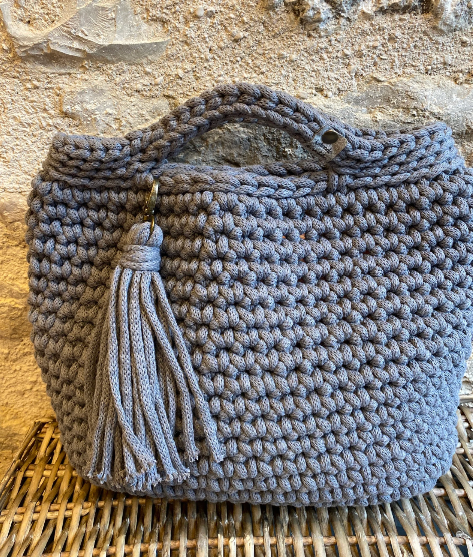 Sac cabas en crochet fil de macramé recyclé style scandinave - image 5