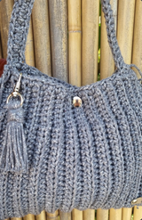 Sac à main en crochet effet pailleté à franges - image 3