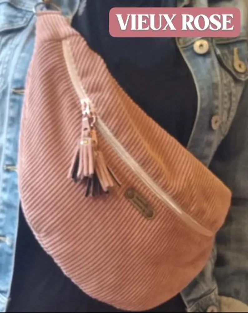 Sac banane fait main en velours côtelé – création artisanale sur commande - image 6