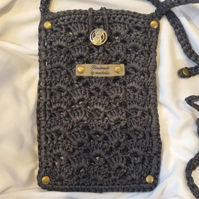 Pochette téléphone crochet/raphia - image 3