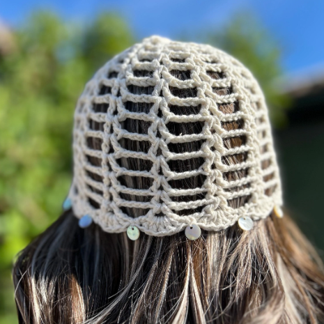 Bonnet en crochet écru femme – Bonnet d'été fait main