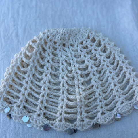 Bonnet en crochet écru femme – Bonnet d'été fait main