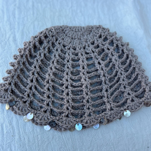 Bonnet en crochet taupe – Bonnet d'été fait main