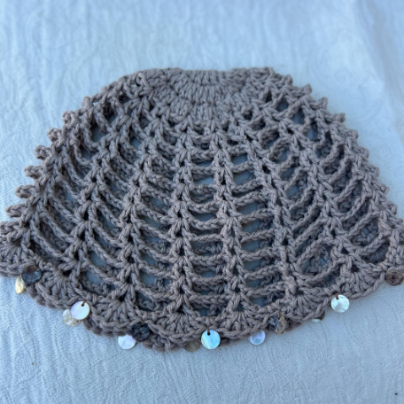 Bonnet en crochet taupe – Bonnet d'été fait main