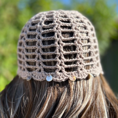 Bonnet en crochet taupe – Bonnet d'été fait main