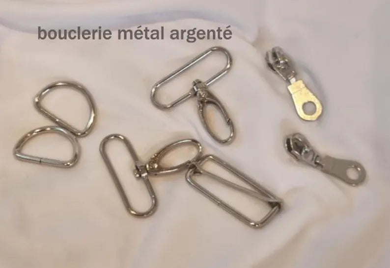 Bouclerie sangle sac banane métal argenté au choix