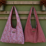 Sac hobo réversible en velours côtelé – personnalisable