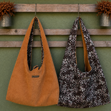 Sac hobo réversible en velours côtelé – personnalisable